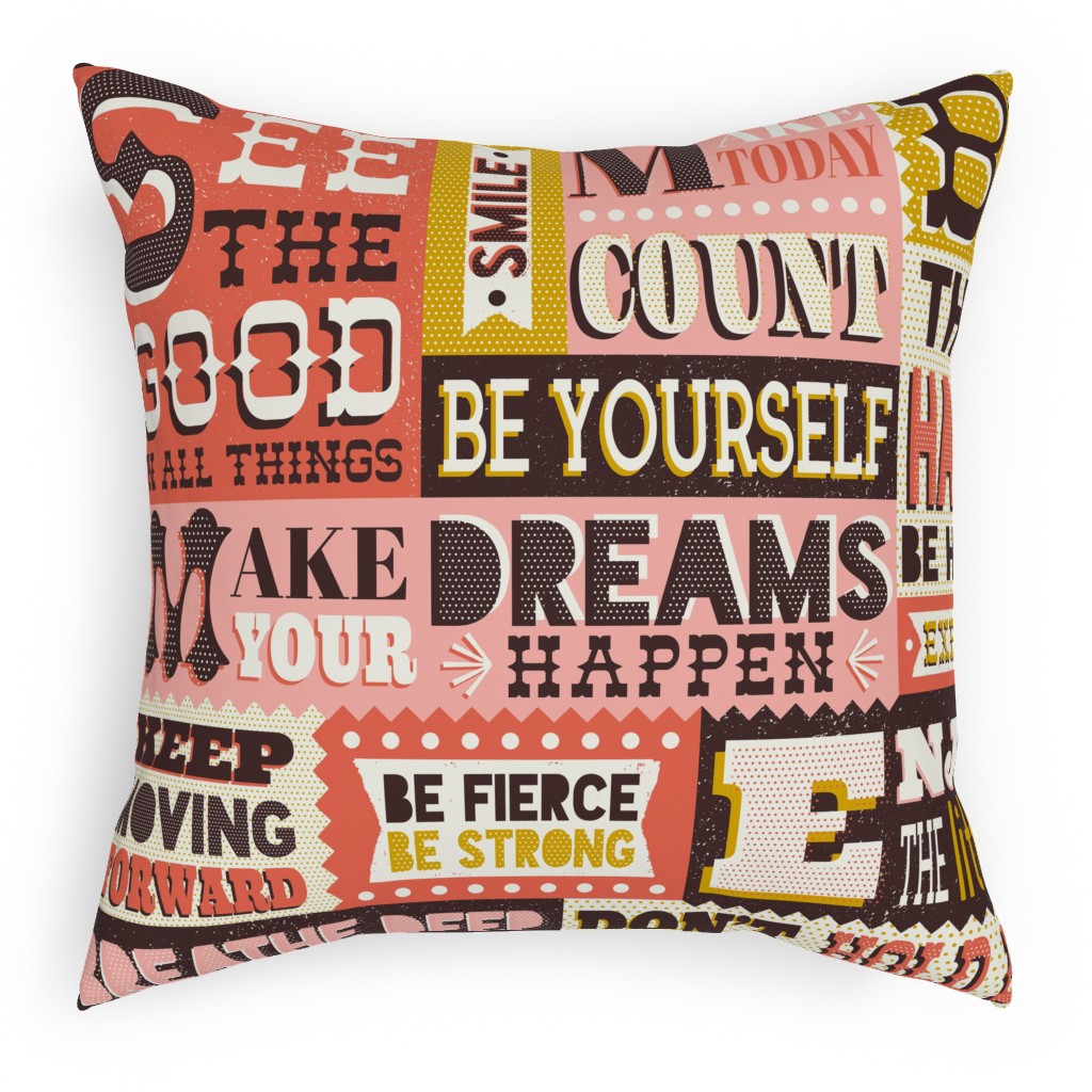 You Inspire Me - Multi Pillow, Woven, Beige, 18x18, Single Sided, Multicolor