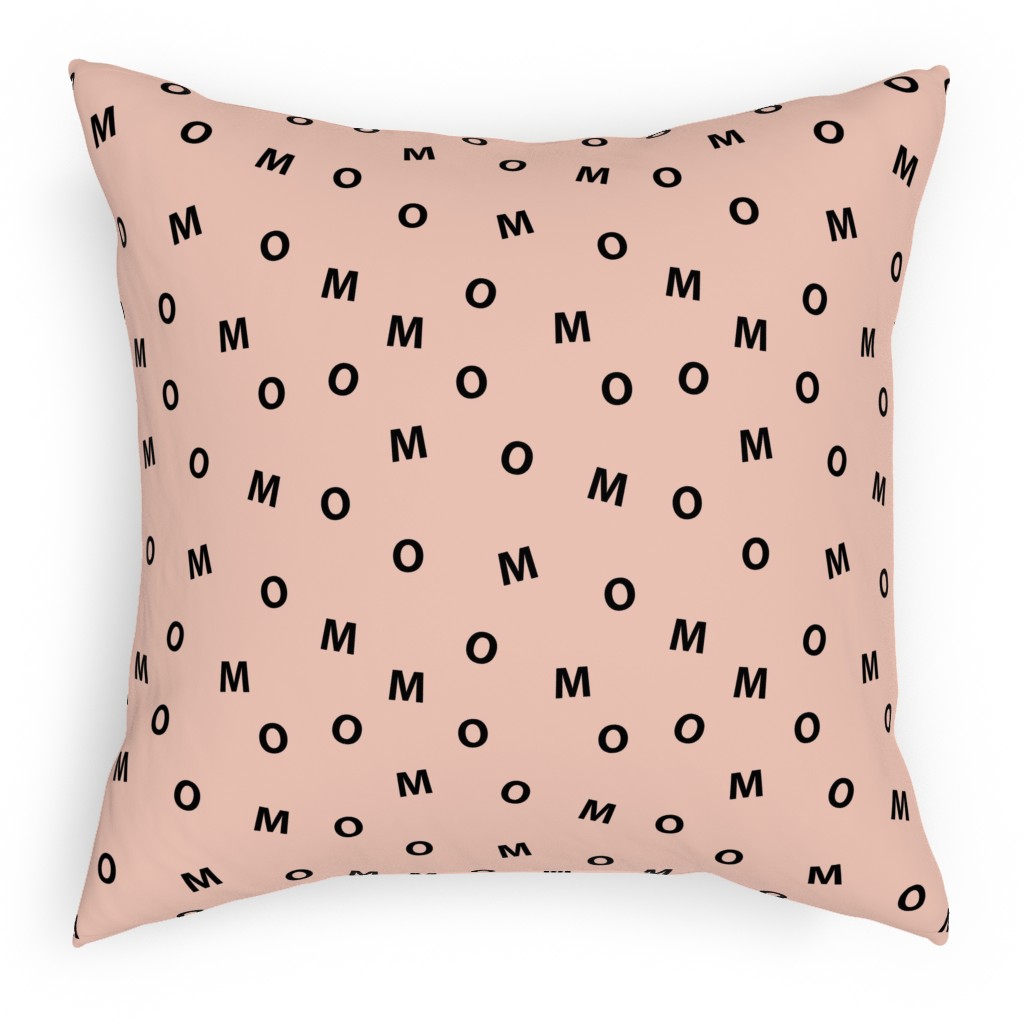 Sweet Mom Typography - Pale Nude Pillow, Woven, Beige, 18x18, Single Sided, Pink, Bright Pink