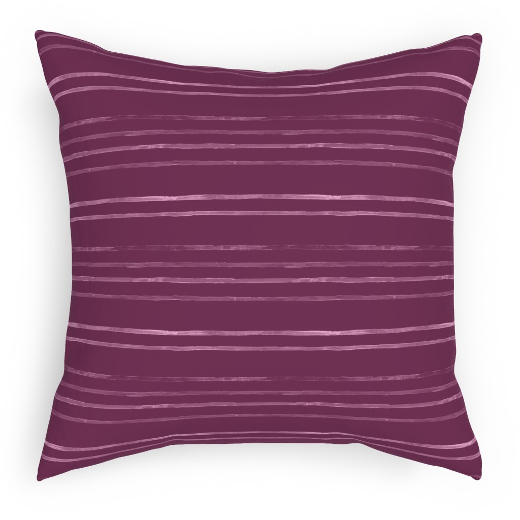 Take Flight Stripe - Rasberry Pillow, Woven, Beige, 18x18, Single Sided, Purple, Purple