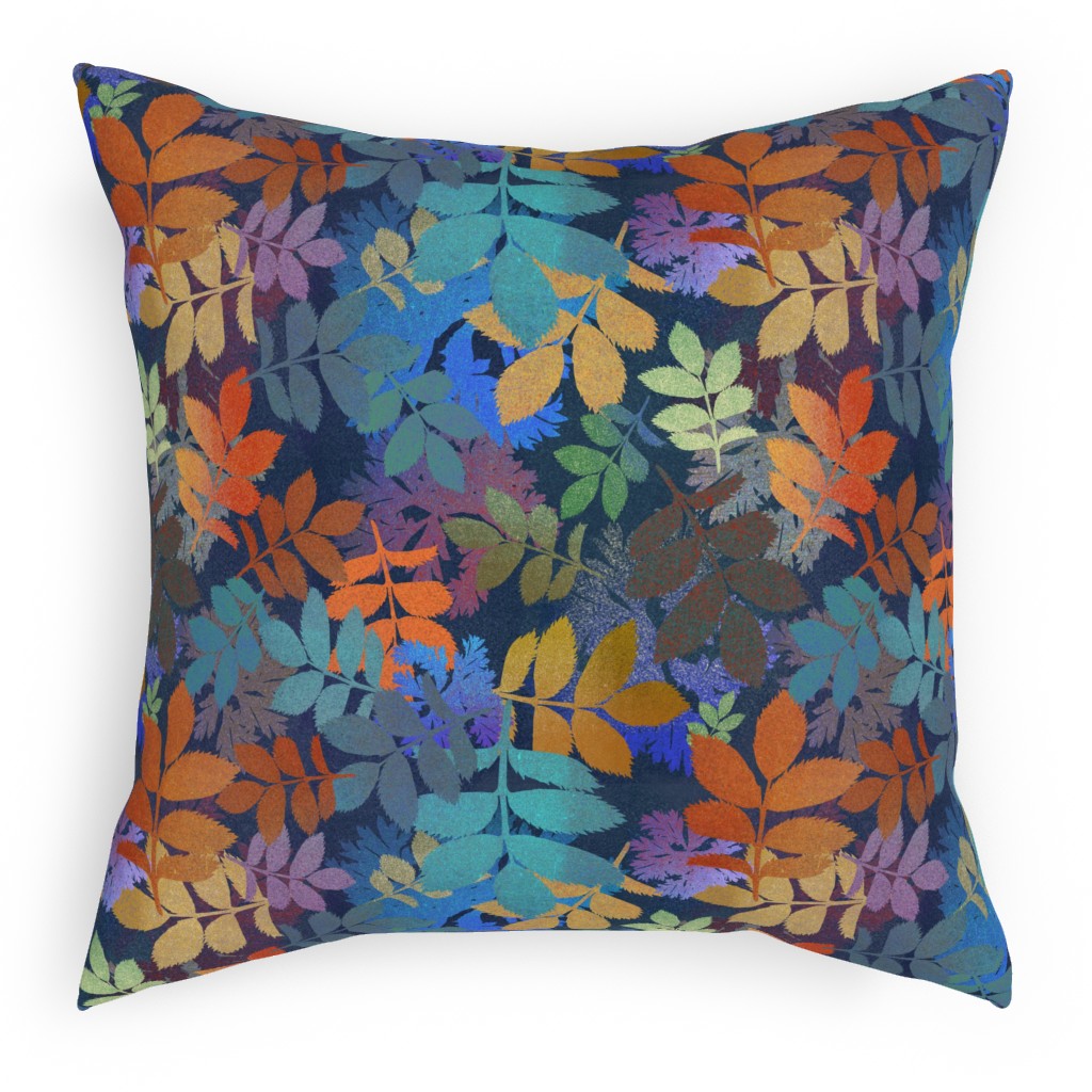 Leaves Falling - Multi Pillow, Woven, Beige, 18x18, Single Sided, Multicolor