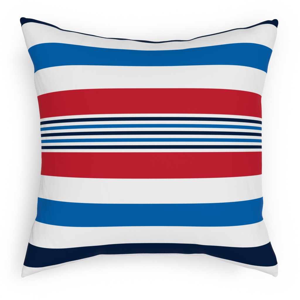 Horizontal Stripes Red White and Blue Pillow Shutterfly