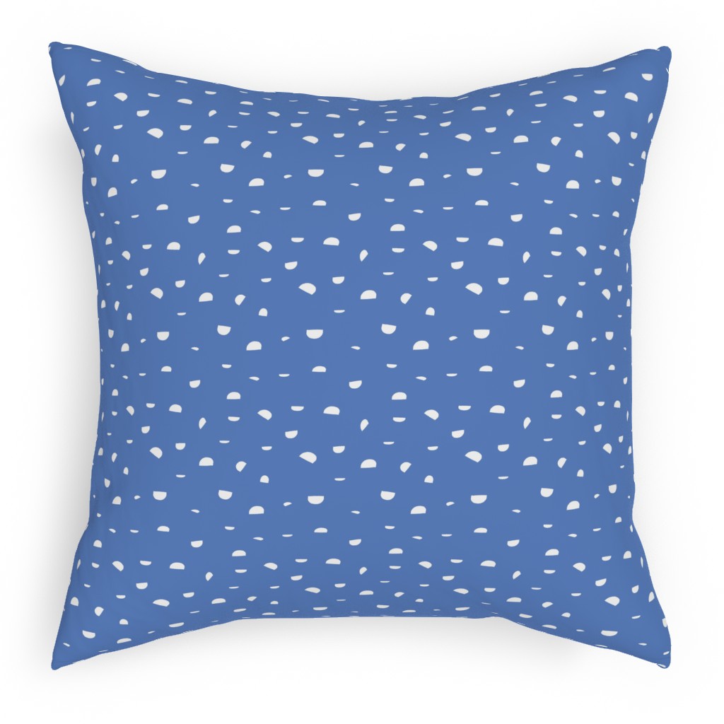 Shells - Blue Pillow, Woven, Beige, 18x18, Single Sided, Blue