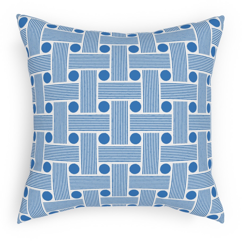 Beams - Blue Pillow, Woven, Black, 18x18, Single Sided, Blue