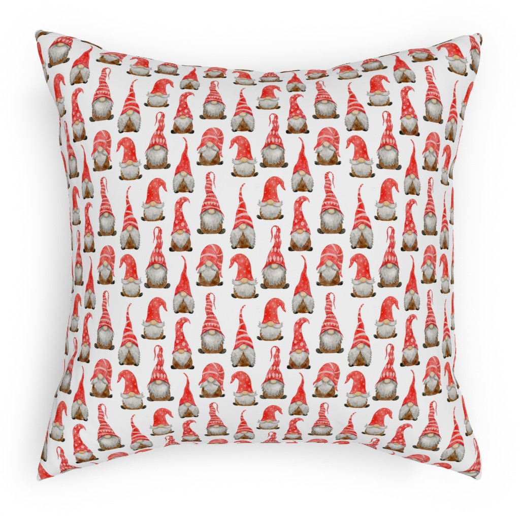 My Gnomes Pillow, Woven, Black, 18x18, Single Sided, Red, Pearl