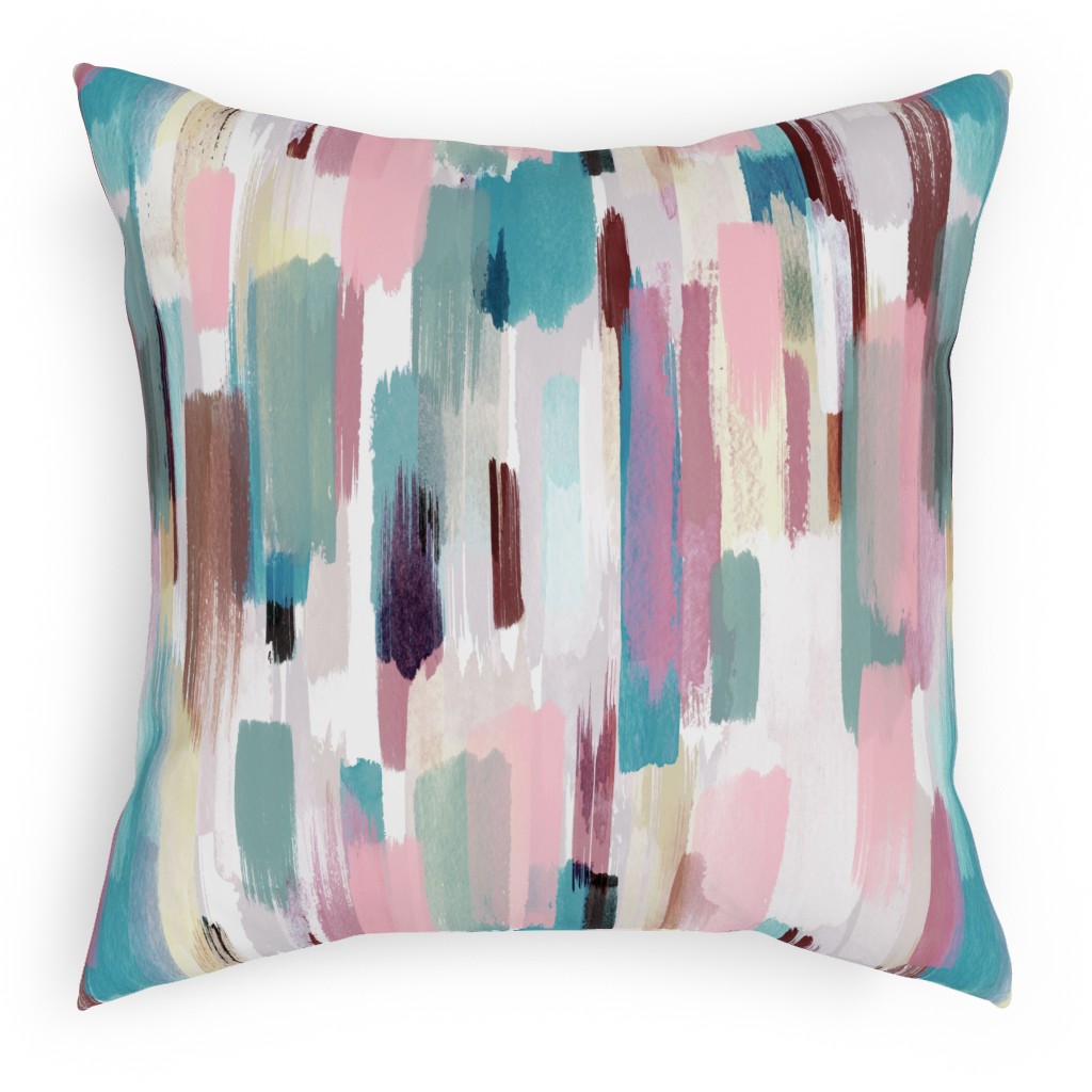 Color Memories - Multi Pastel Pillow, Woven, Black, 18x18, Single Sided, Multicolor