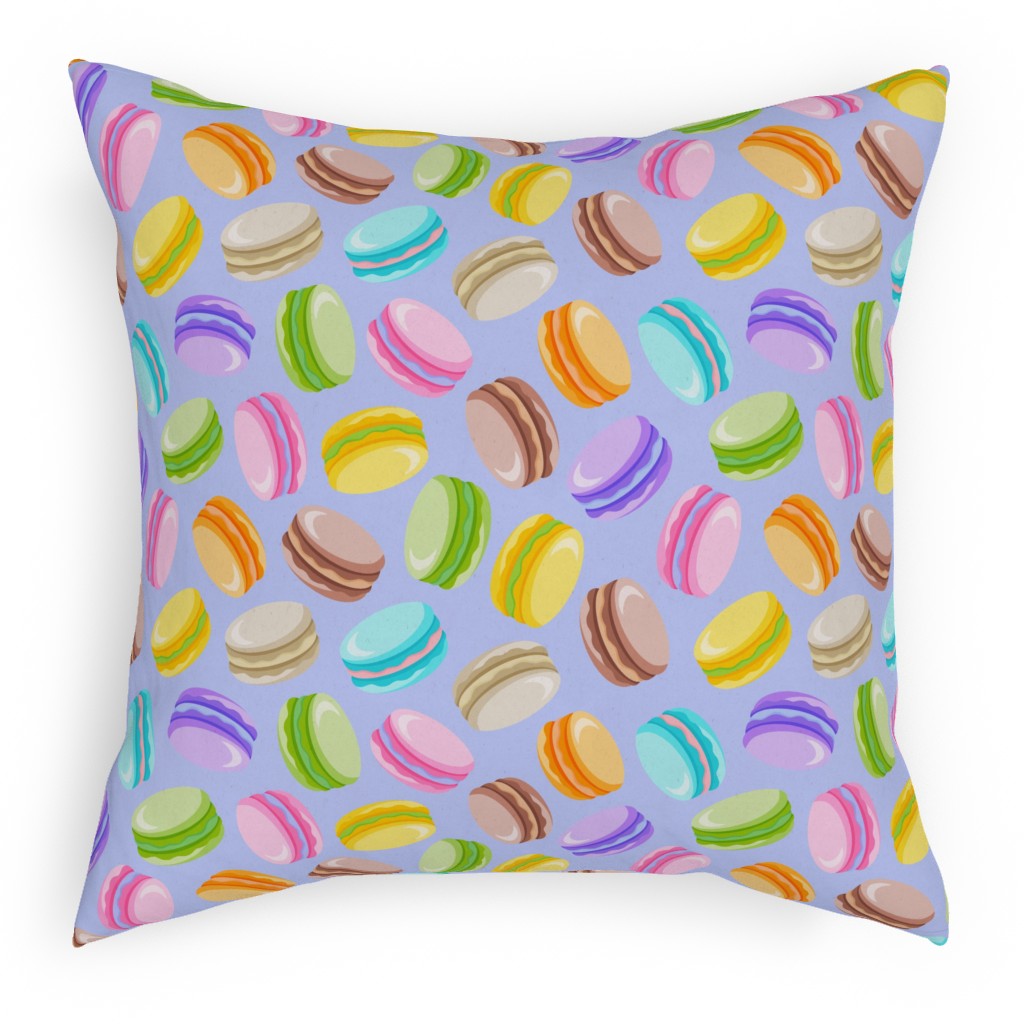 Pastel Macarons - Lavender Pillow, Woven, Black, 18x18, Single Sided, Purple, Purple