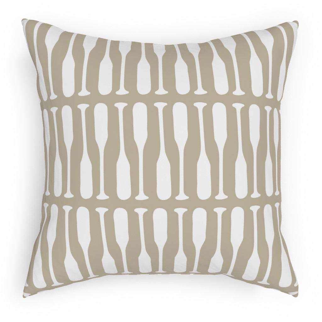Nautical Boat Oars/Paddles - Neutral Beige Pillow, Woven, Black, 18x18, Single Sided, Beige