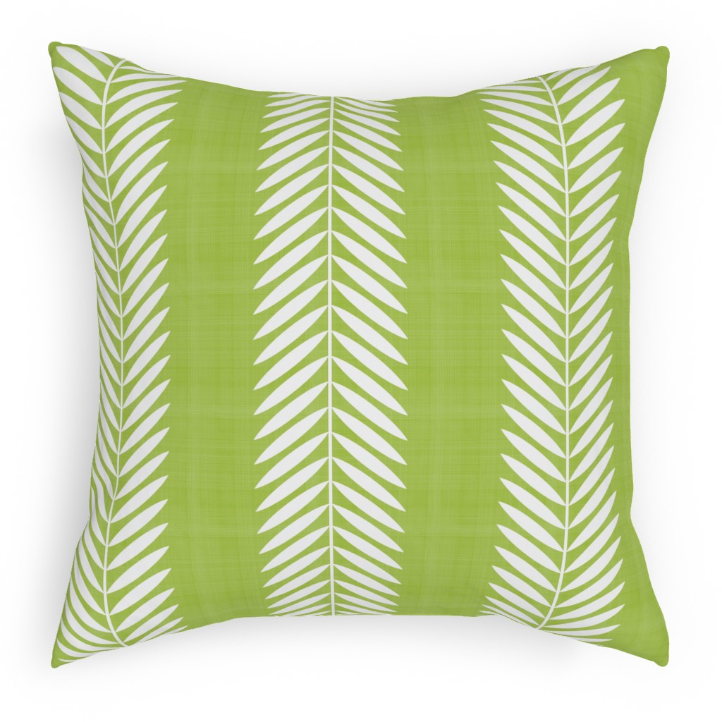 Laurel Leaf Stripe Pillow, Woven, Black, 18x18, Single Sided, Green