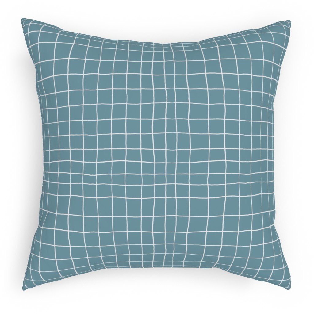 Springfield - Blue Pillow, Woven, Black, 18x18, Single Sided, Blue
