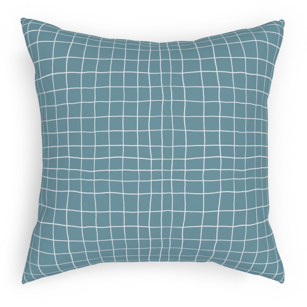 Springfield - Blue Pillow, Woven, Black, 18x18, Single Sided, Blue, True Blue