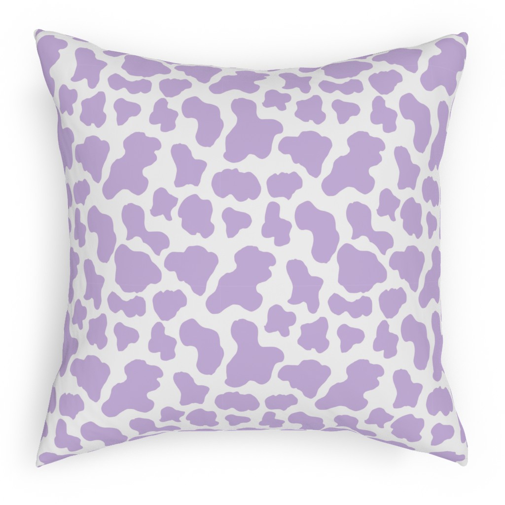 Cow Print Pillow, Woven, Black, 18x18, Single Sided, Purple