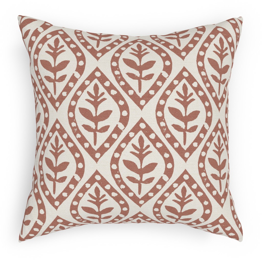 Molly's Print - Terracotta Pillow, Woven, Black, 18x18, Single Sided, Brown, Brown