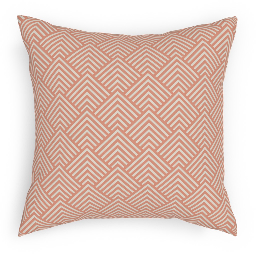 Mod Triangles - Blush Pillow, Woven, Black, 18x18, Single Sided, Pink