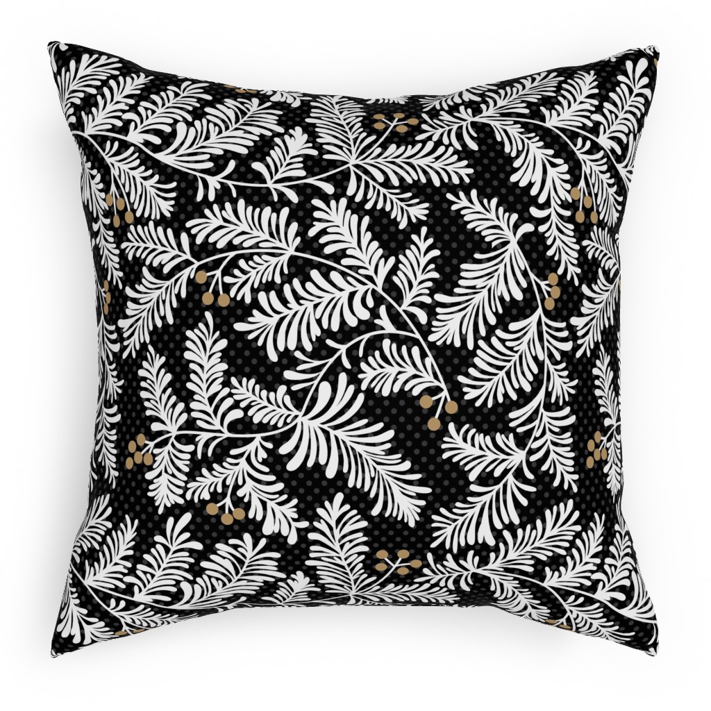 Winter Branches Pillow, Woven, Black, 18x18, Single Sided, Black