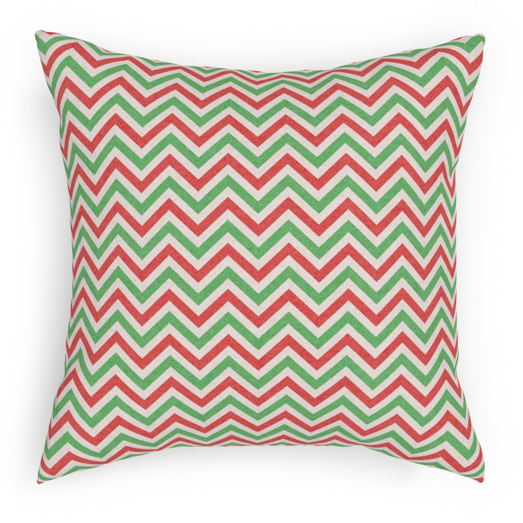 Mottled Holiday Zigzags Pillow, Woven, Black, 18x18, Single Sided, Multicolor