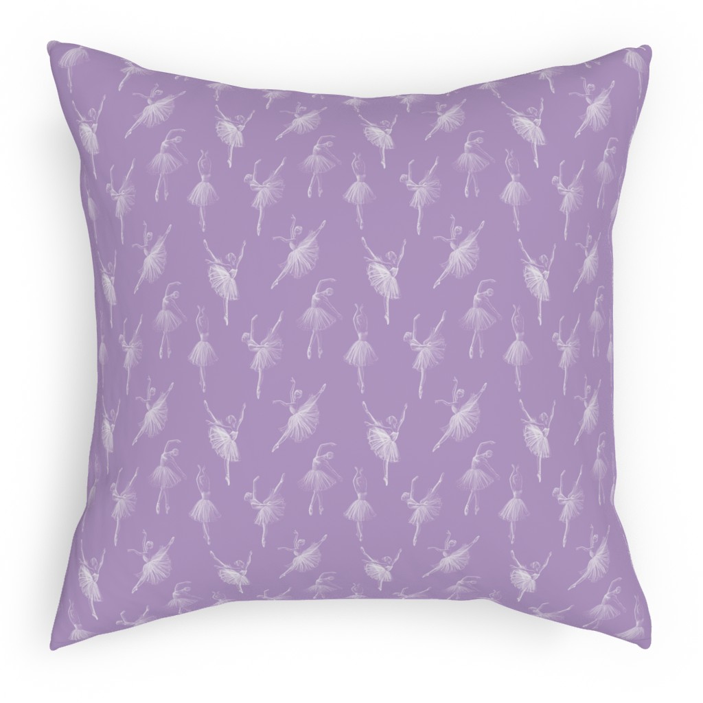 Ballerinas Pillow, Woven, Black, 18x18, Single Sided, Purple, Lilac