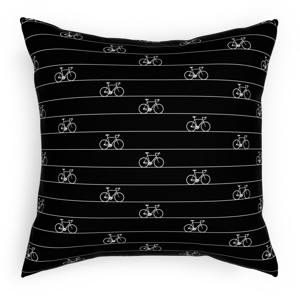 Biking Pillow, Woven, Black, 18x18, Single Sided, Black
