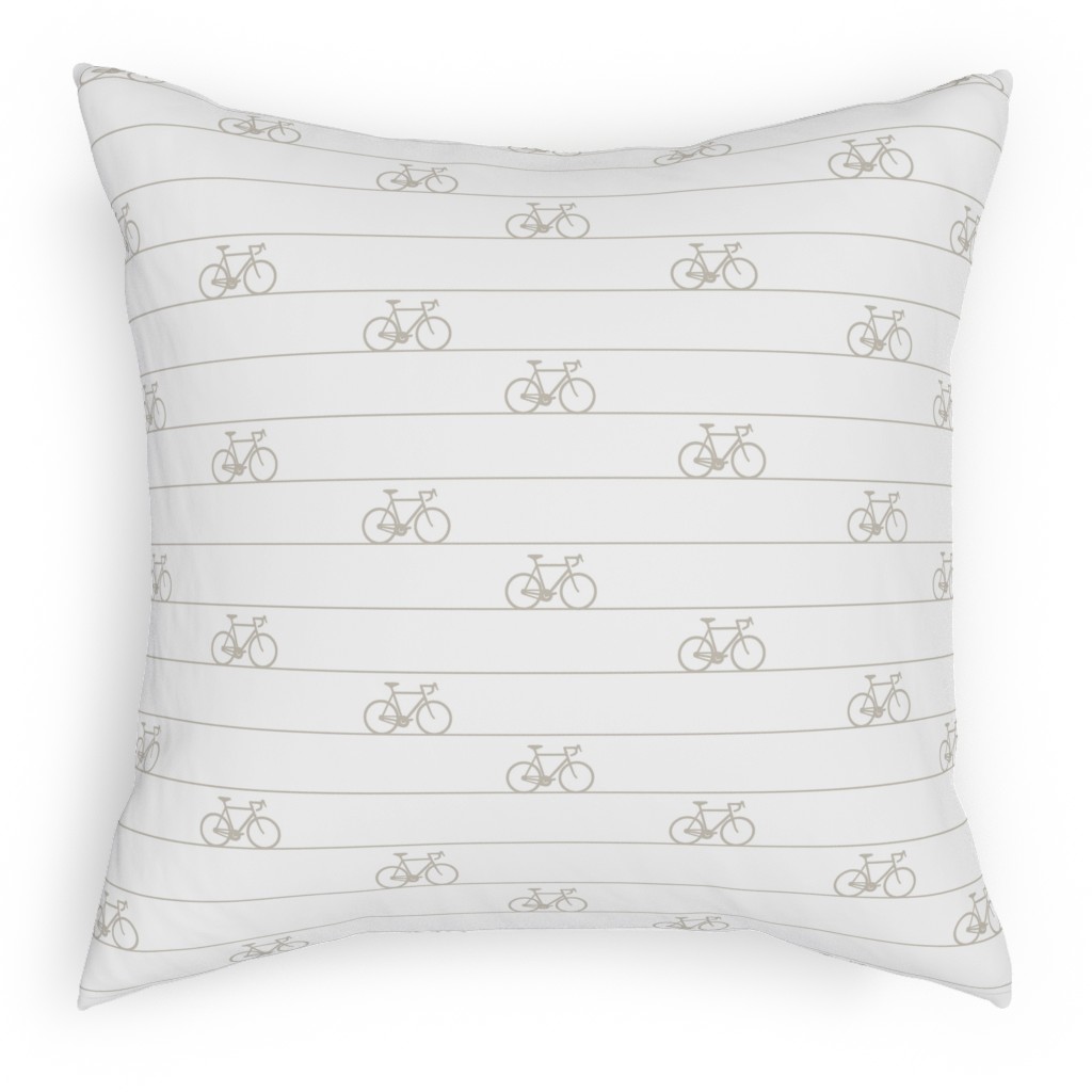 Biking Pillow, Woven, Black, 18x18, Single Sided, White