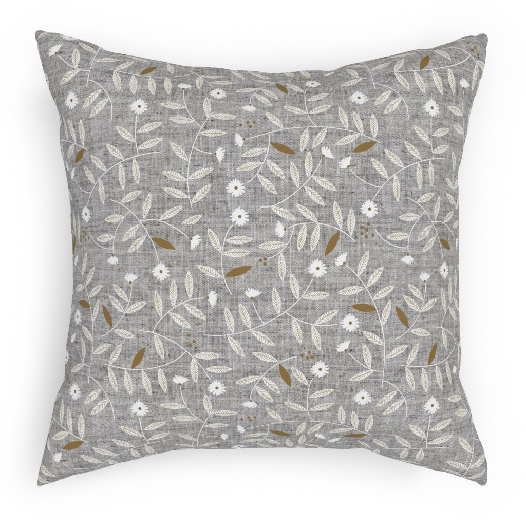 Darcy Pillow, Woven, Black, 18x18, Single Sided, Gray, Iron