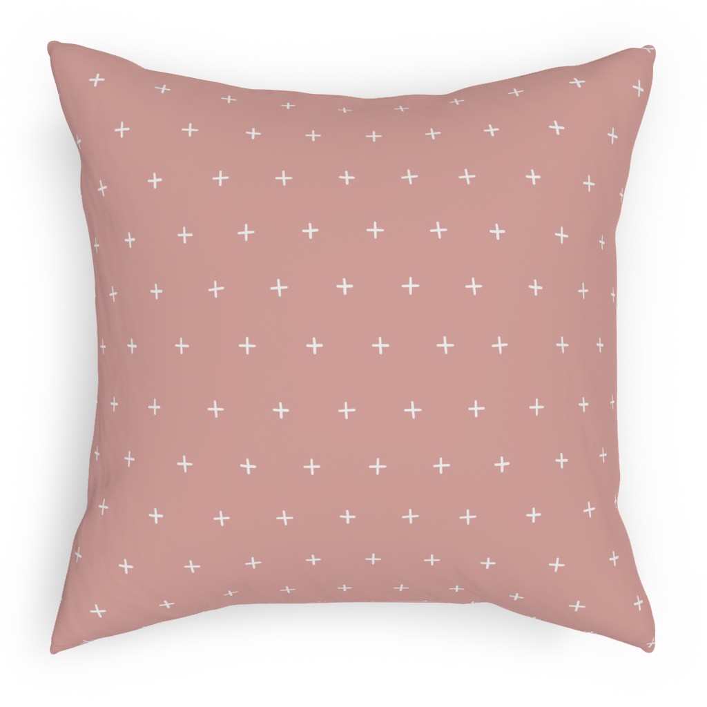 Plus on Dusty Pink Pillow, Woven, Black, 18x18, Single Sided, Pink, Bright Pink