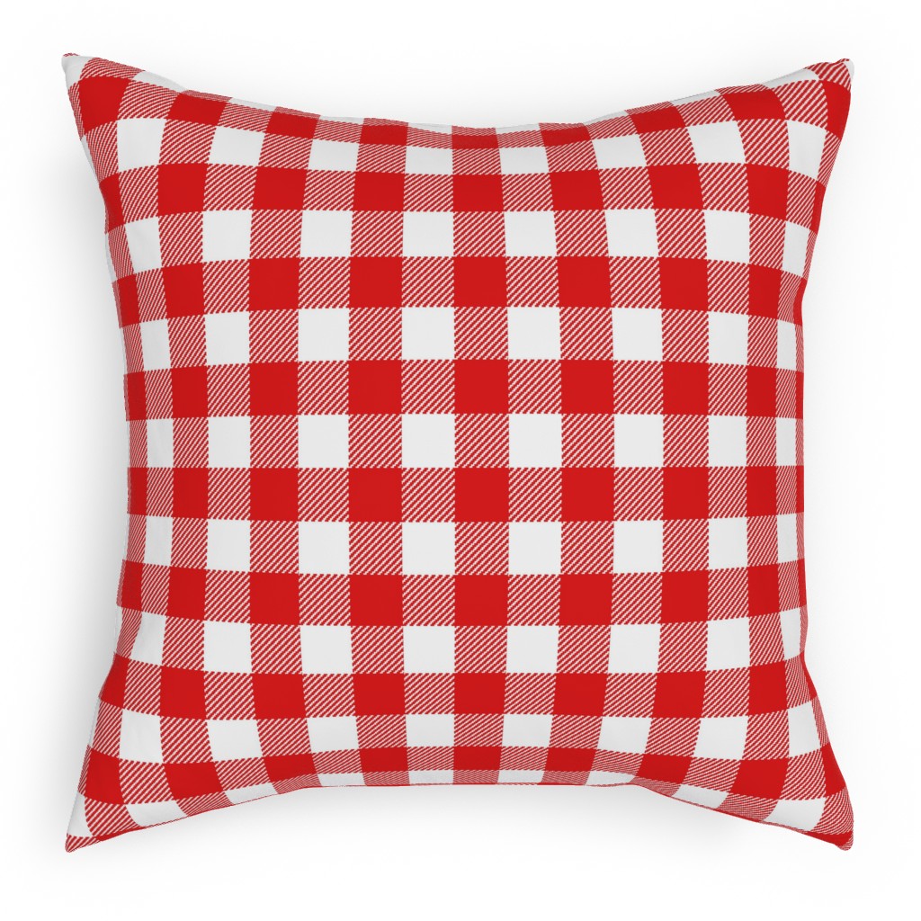 Buffalo Plaid Pillow, Woven, Black, 18x18, Single Sided, Red, Firecracker