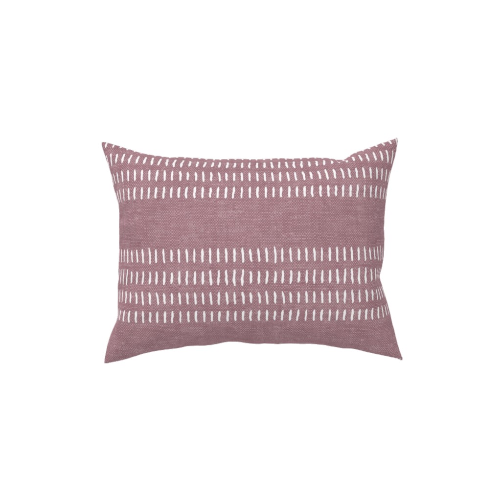 Farmhouse Stitch Stripes on Mauve Pillow, Woven, Black, 12x16, Single Sided, Purple, Purple