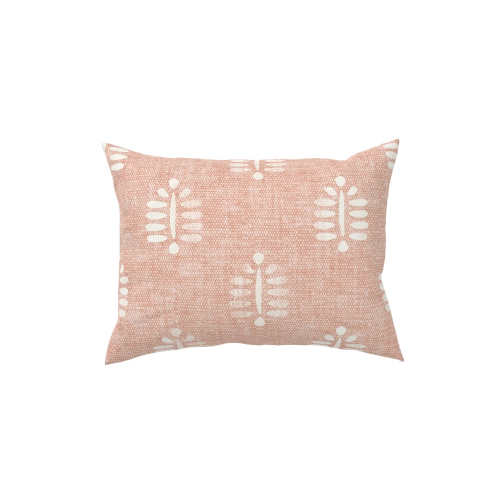 Block Print Fern - Dusty Pink Pillow, Woven, Black, 12x16, Single Sided, Pink