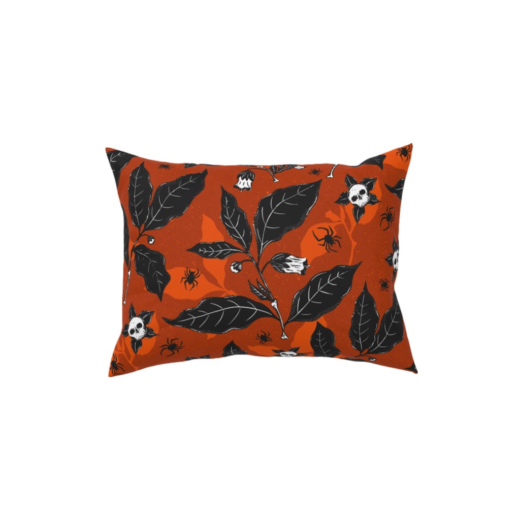 Atropa Belladonna - Orange Pillow, Woven, Black, 12x16, Single Sided, Orange