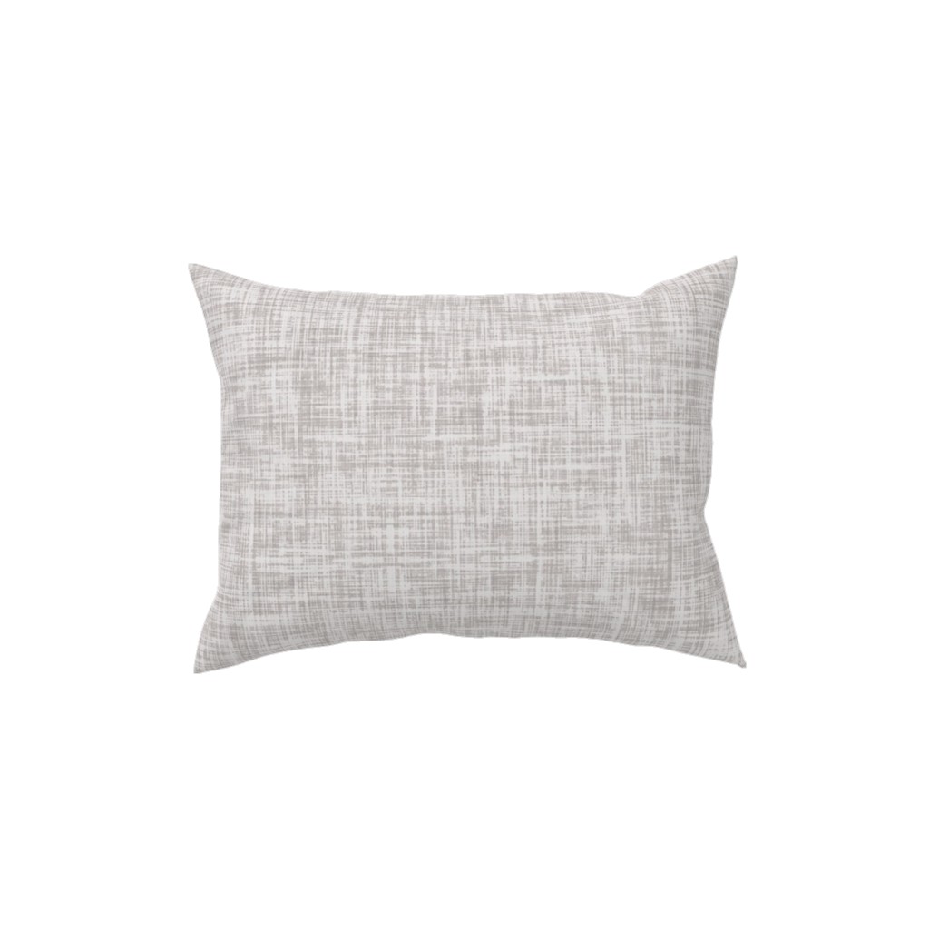 Vintage Linen Pillow, Woven, Black, 12x16, Single Sided, Gray
