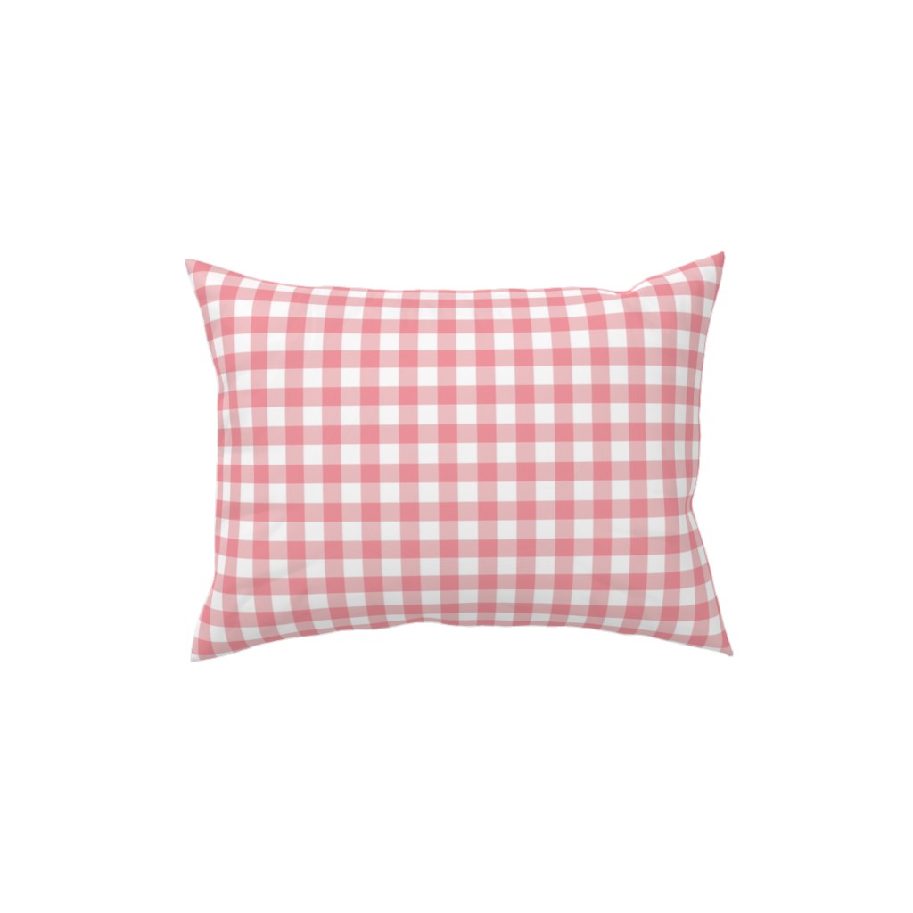 Simple Gingham Pillow, Woven, Black, 12x16, Single Sided, Pink, Ballet Slipper
