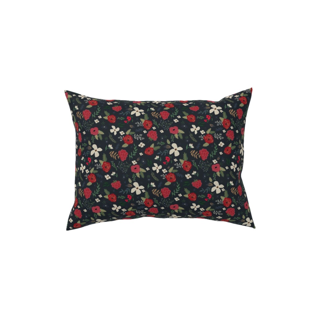Fancy Winter - Navy Background Pillow, Woven, Black, 12x16, Single Sided, Black, Black