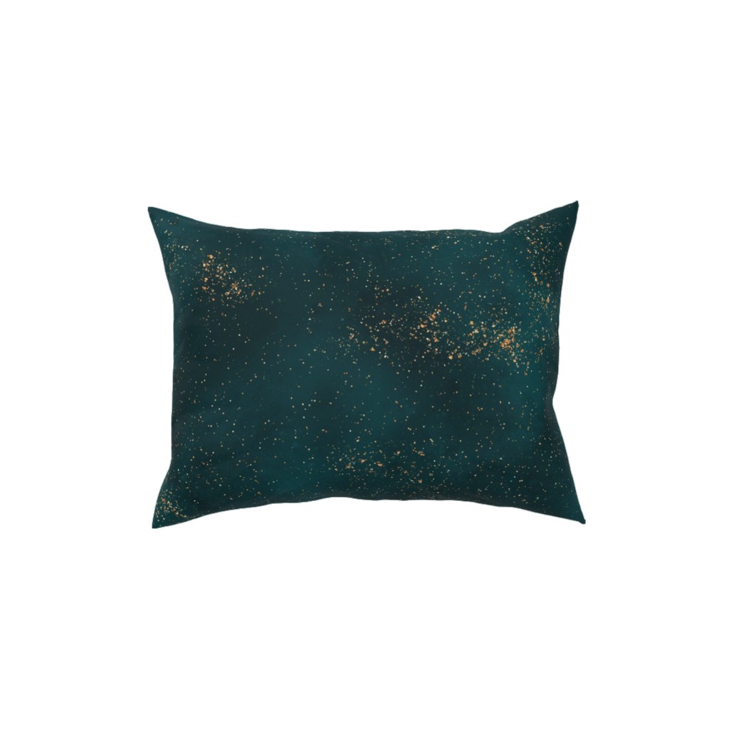 Stardust - Green Pillow, Woven, Black, 12x16, Single Sided, Green