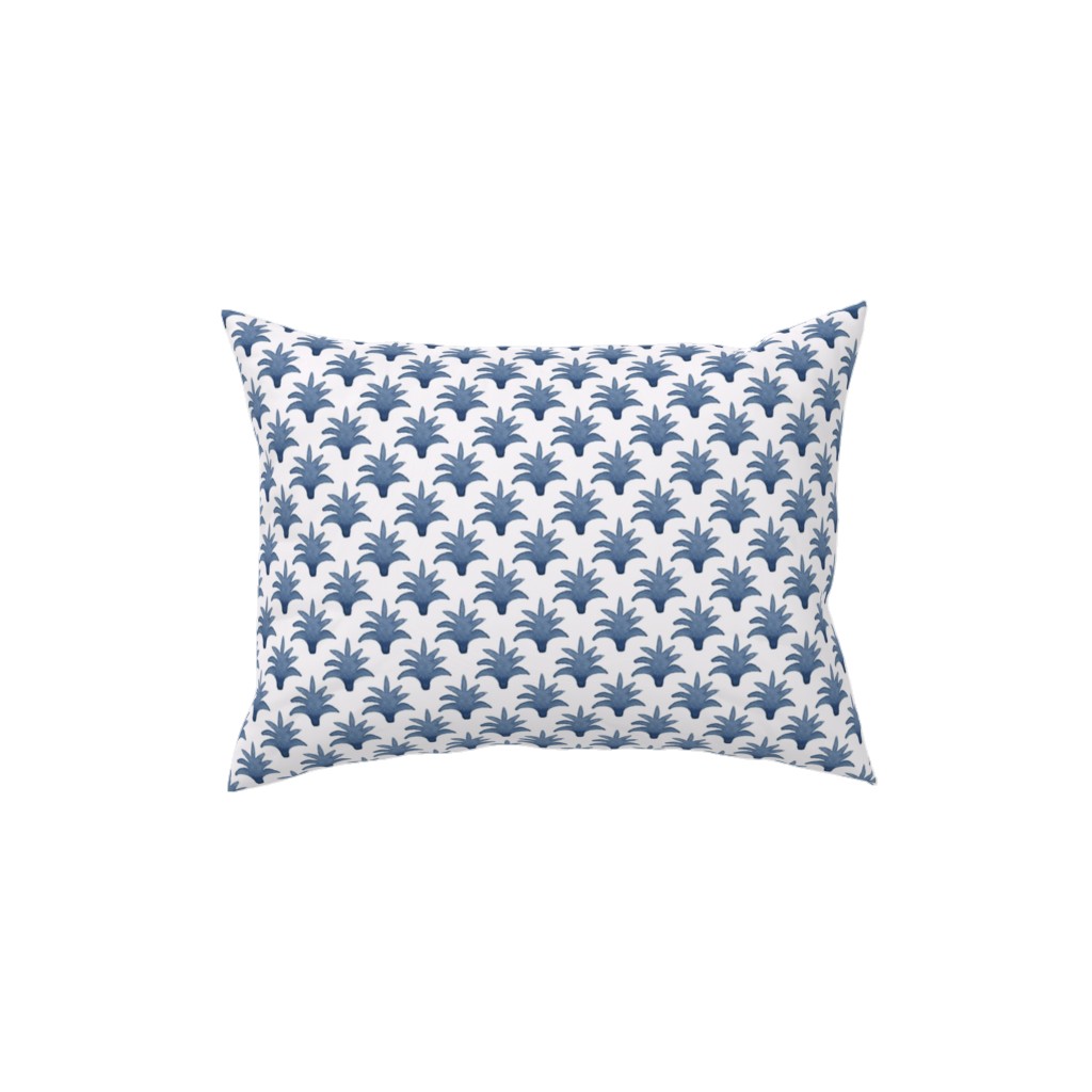 Pinecone - Indigo on Cream Pillow, Woven, Black, 12x16, Single Sided, Blue