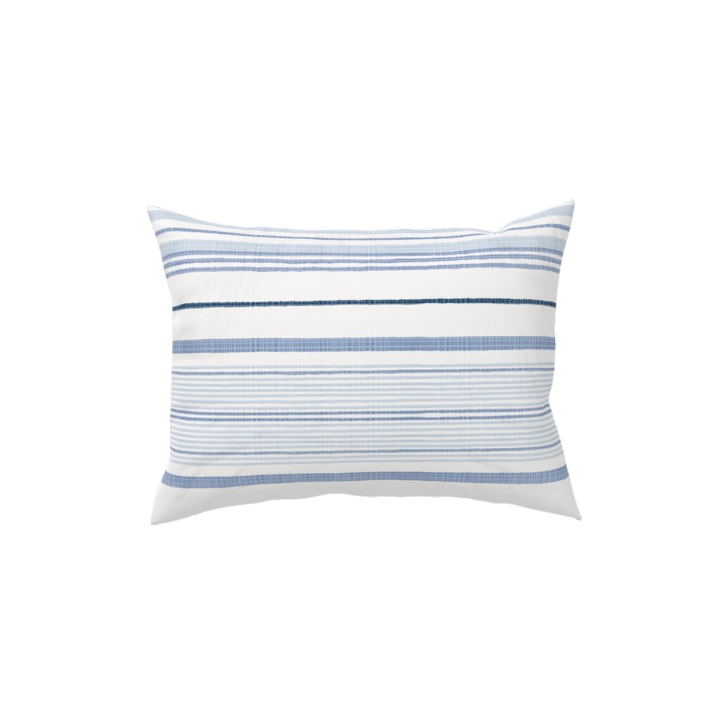 Double Anderson Stripe - Blue Pillow, Woven, Black, 12x16, Single Sided, Blue