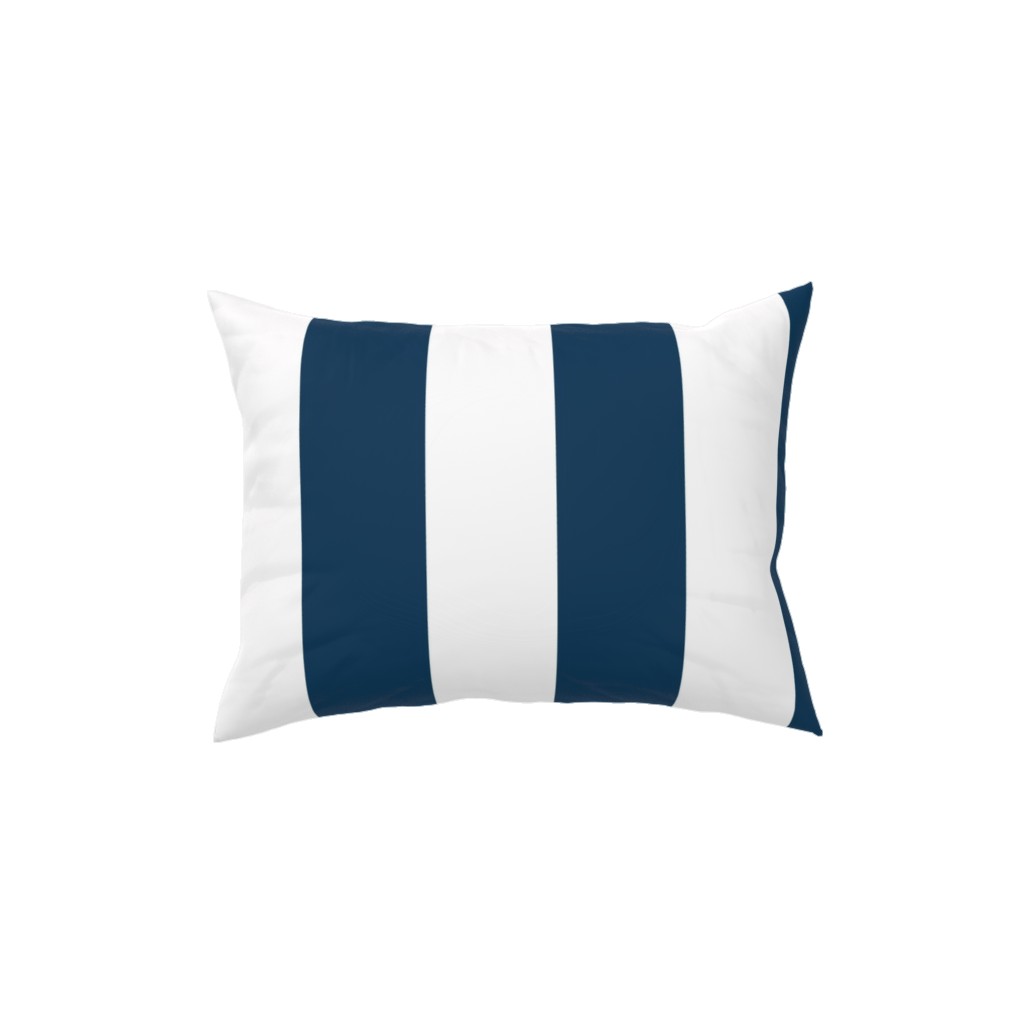 Cabana Stripe - Navy and White Pillow, Woven, Black, 12x16, Single Sided, Blue