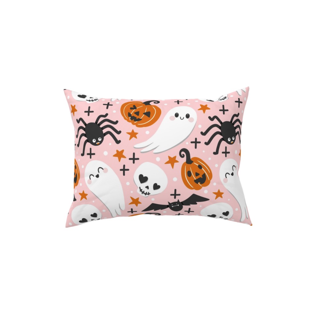 Cute Halloween - Pink Pillow, Woven, Black, 12x16, Single Sided, Pink, Bright Pink