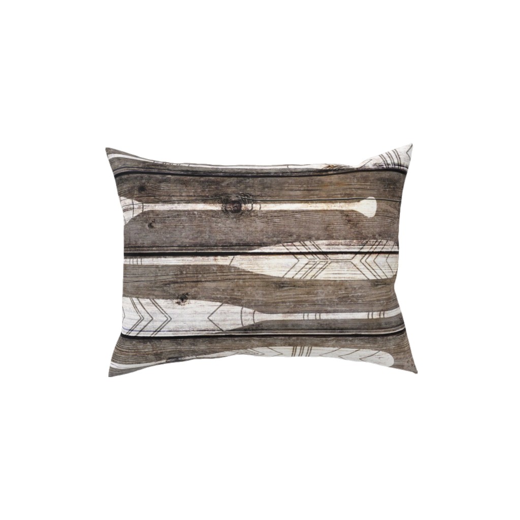Oars on Barnwood - Neutral Pillow, Woven, Black, 12x16, Single Sided, Brown, Brown