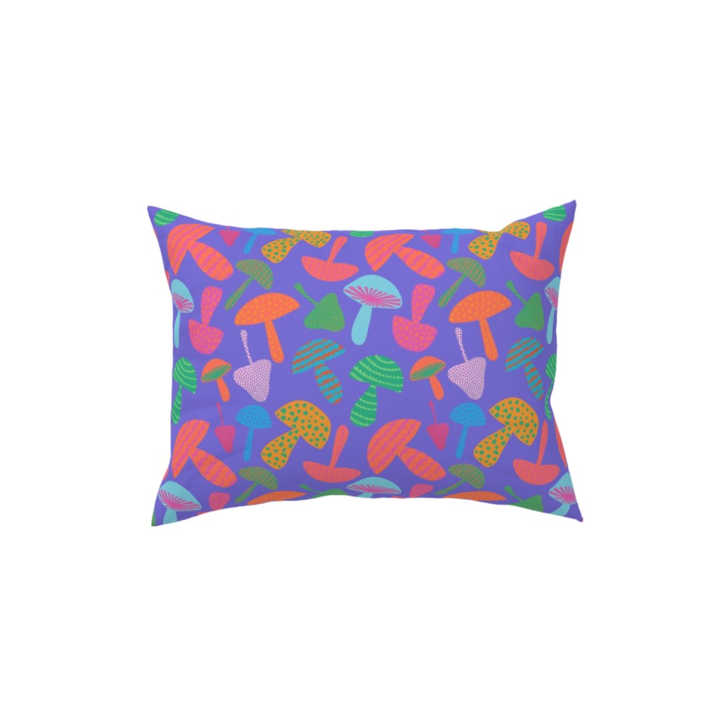 Mushroom Tossed - Bold Pillow, Woven, Black, 12x16, Single Sided, Purple, Purple