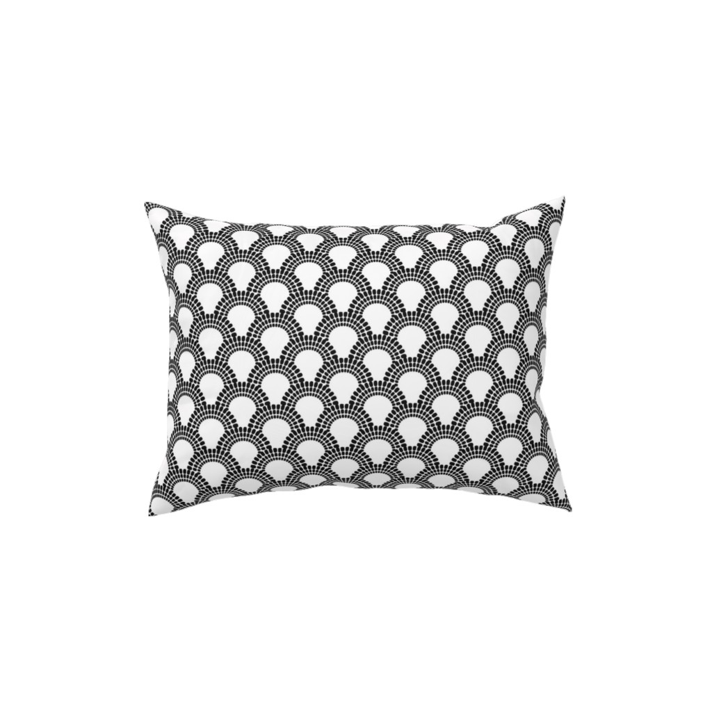 Scallops - Black and White Pillow, Woven, Black, 12x16, Single Sided, Black