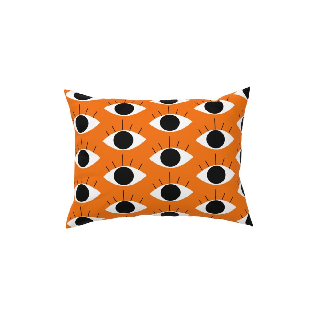 Spooky Eye - Orange Pillow, Woven, Black, 12x16, Single Sided, Orange