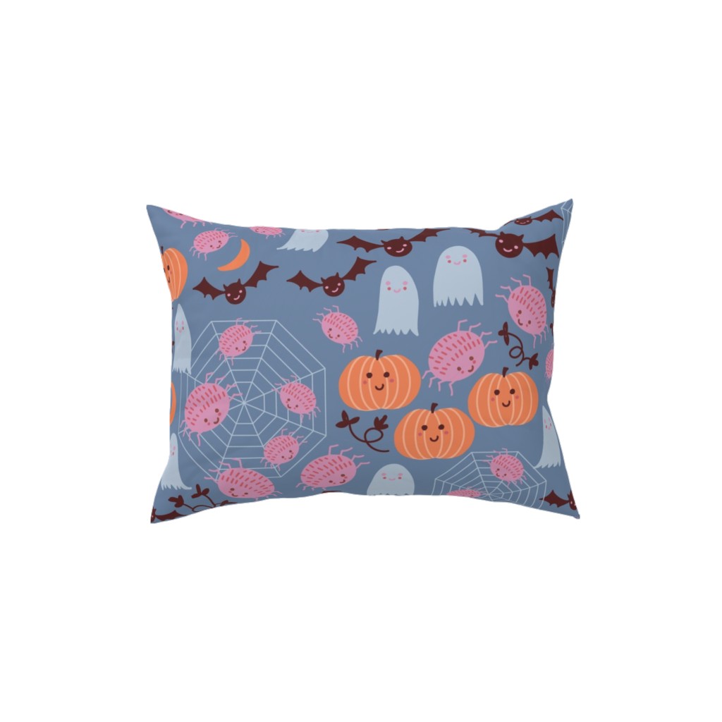 Cute Halloween - Blue and Orange Pillow, Woven, Black, 12x16, Single Sided, Multicolor