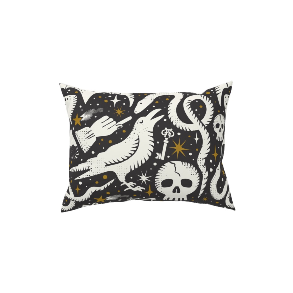 Mysteria - Black Pillow, Woven, Black, 12x16, Single Sided, Black, Black