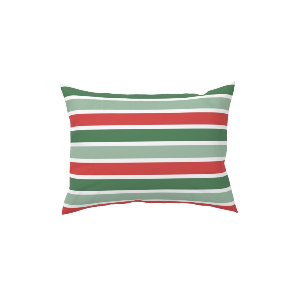 Christmas Cozy Stripe - Red and Green Pillow, Woven, Black, 12x16, Single Sided, Multicolor