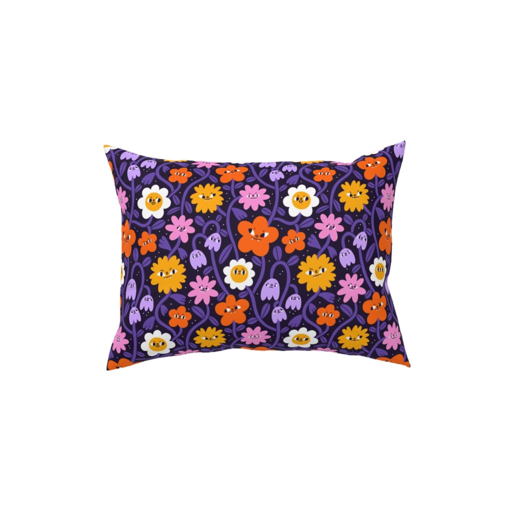 Extremely Wicked, Evil and Vile Halloween Garden - Purple Pillow, Woven, Black, 12x16, Single Sided, Purple