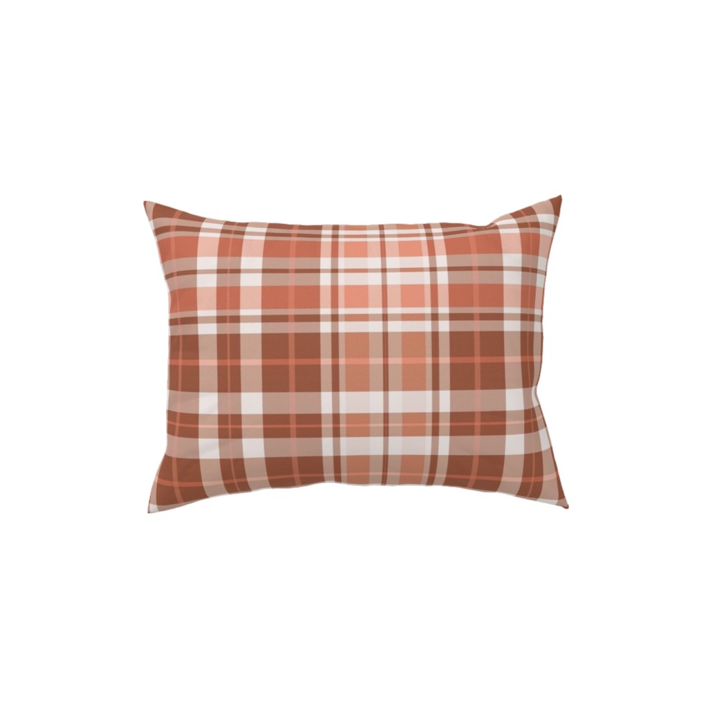 Pumpkin Spice Plaid Pillow, Woven, Black, 12x16, Single Sided, Brown, Brown