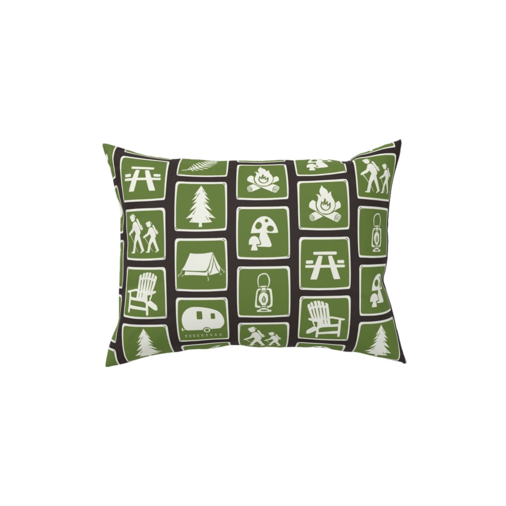 Follow the Signs To Fun Pillow, Woven, Black, 12x16, Single Sided, Green