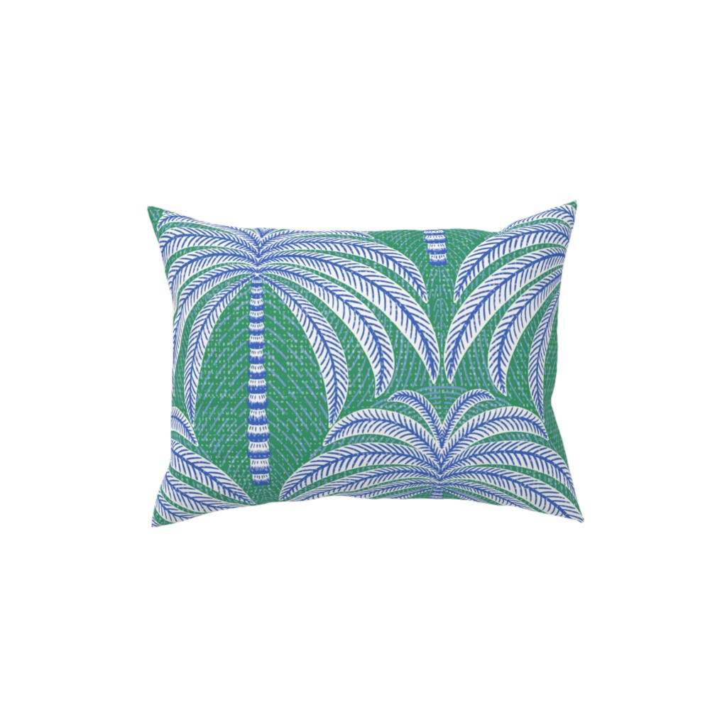 Palm Springs Palm Trees - Green Pillow, Woven, Black, 12x16, Single Sided, Green