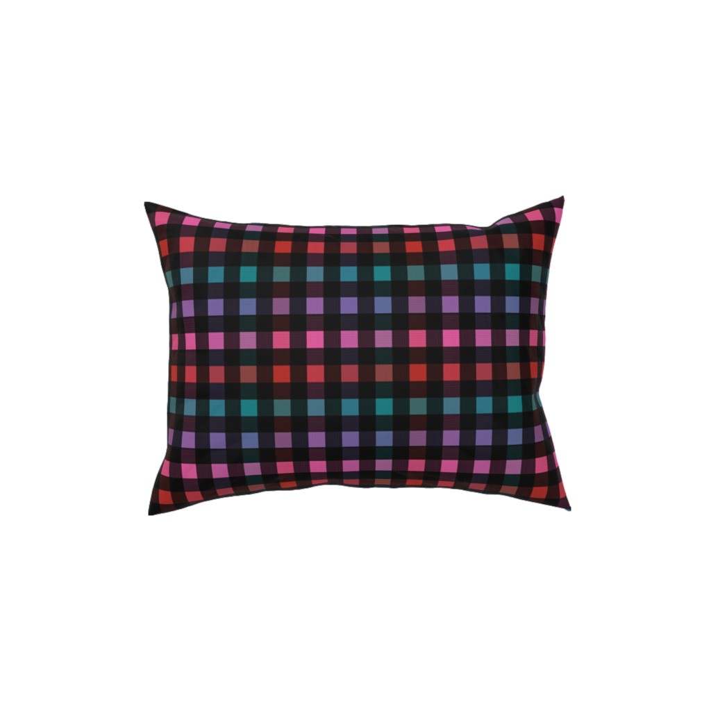Picnic Plaid Pillow, Woven, Black, 12x16, Single Sided, Multicolor