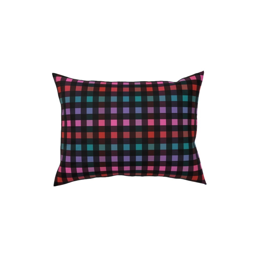 Picnic Plaid Pillow, Woven, Black, 12x16, Single Sided, Multicolor, Charcoal