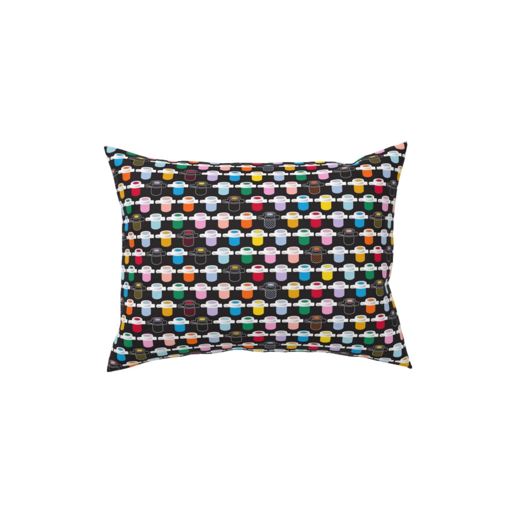 Paint Pots Pillow, Woven, Black, 12x16, Single Sided, Black
